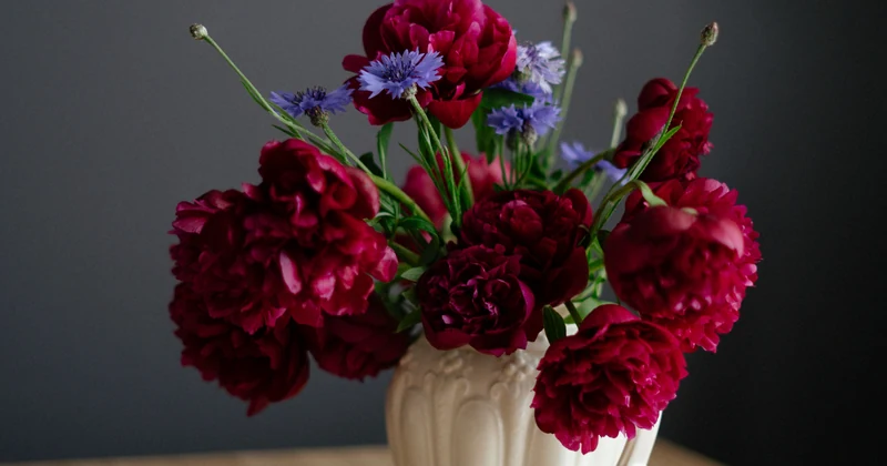 A delicate bouquet held by a florist.