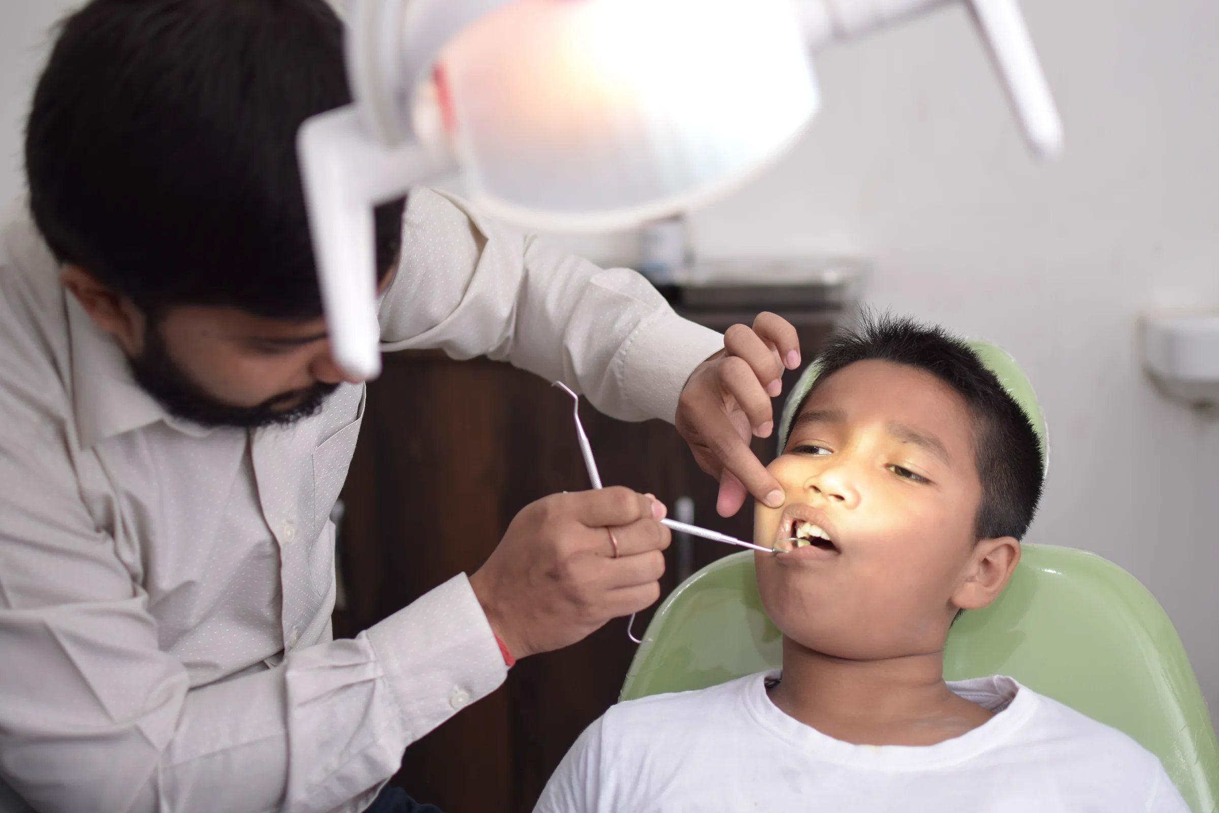 Child in a dental clinic